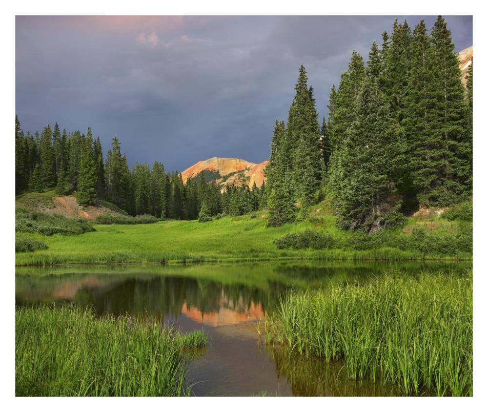 Red Mountain reflected in pond, San Juan Mountains, Colorado-Paper Art-32"x26.9"