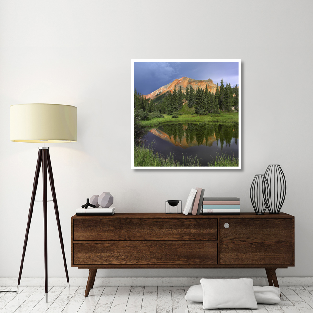 Red Mountain reflected in pond, San Juan Mountains, Colorado-Paper Art-42&quotx42"