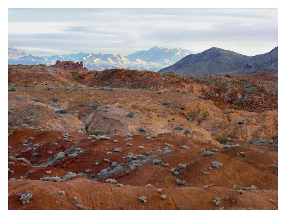 Black Mountains surrounding Valley of Fire State Park, Nevada-Paper Art-18"x14"