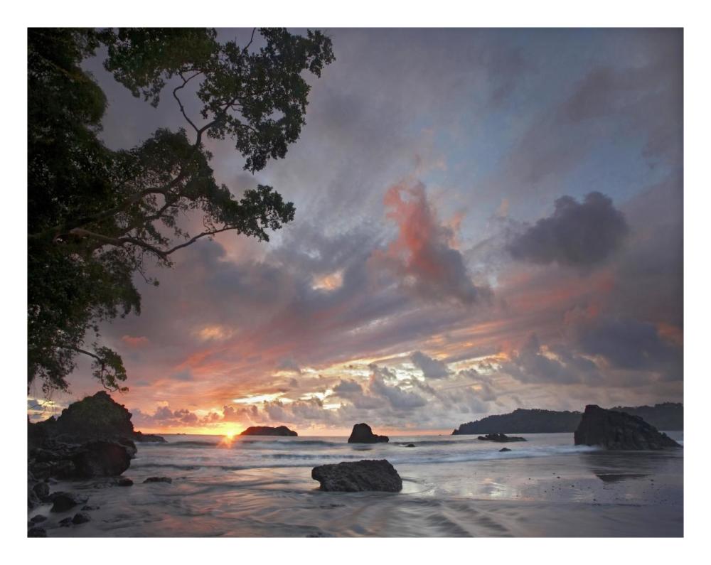 Beach and coastline, Manuel Antonio National Park, Costa Rica-Paper Art-26"x20"