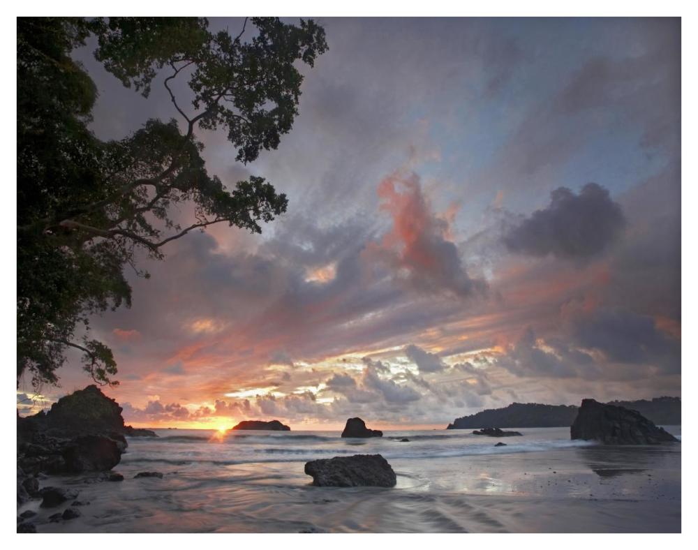 Beach and coastline, Manuel Antonio National Park, Costa Rica-Paper Art-42"x32"