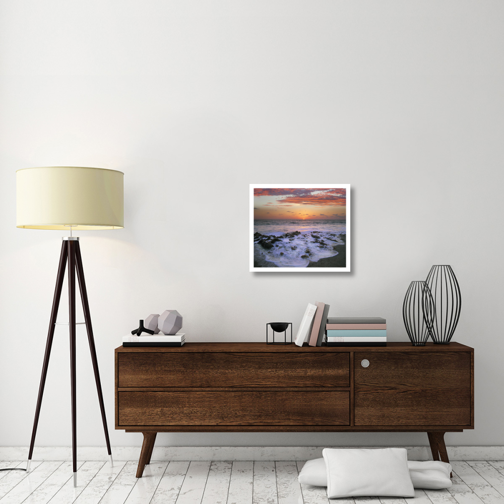 Coast at sunset, Blowing Rocks Beach, Jupiter Island, Florida-Paper Art-24&quotx20.92"