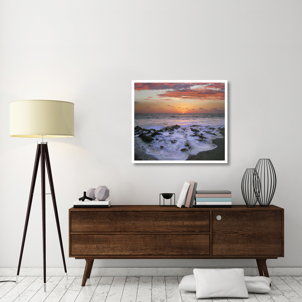 Coast at sunset, Blowing Rocks Beach, Jupiter Island, Florida-Paper Art-38&quotx32.96"