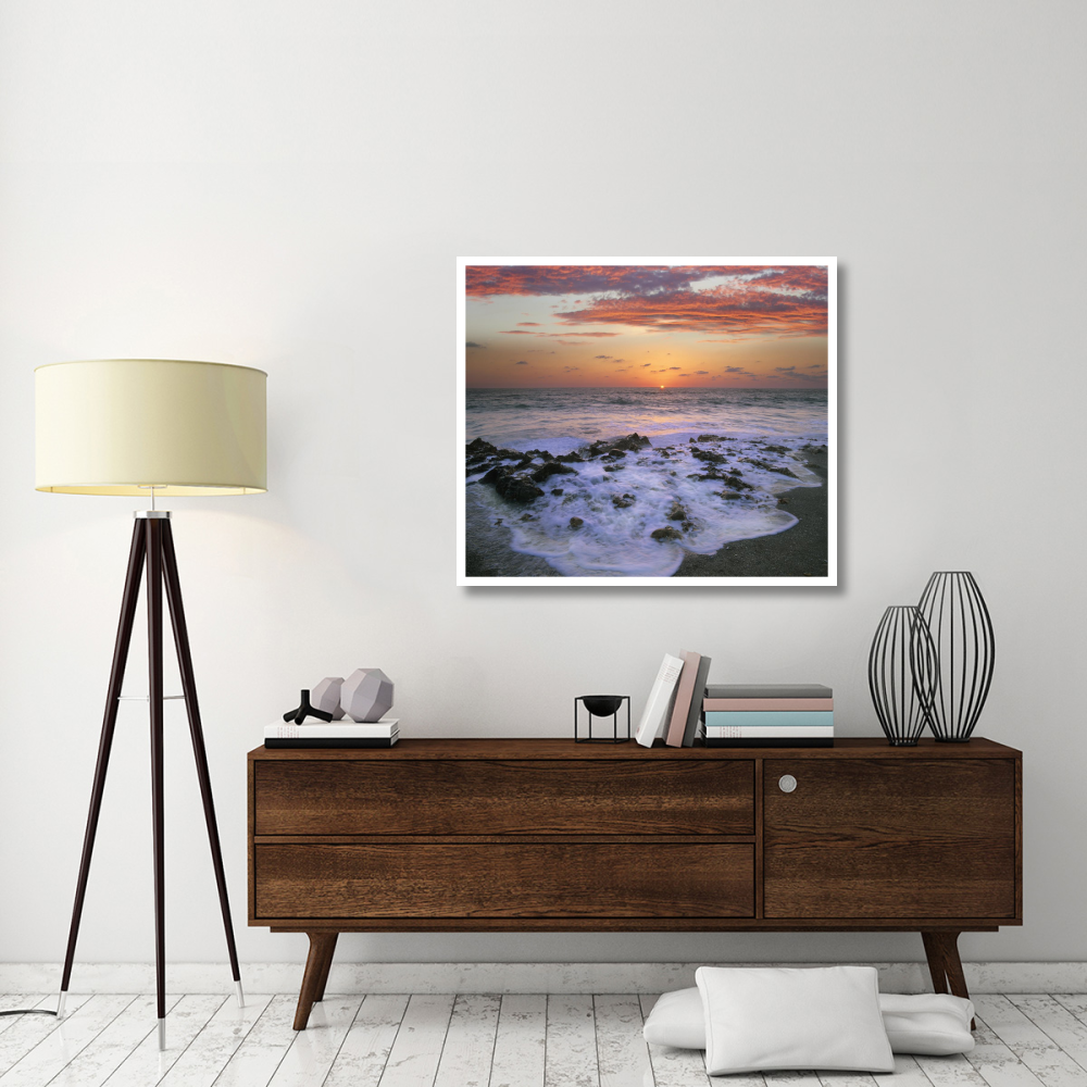 Coast at sunset, Blowing Rocks Beach, Jupiter Island, Florida-Paper Art-42&quotx36.4"