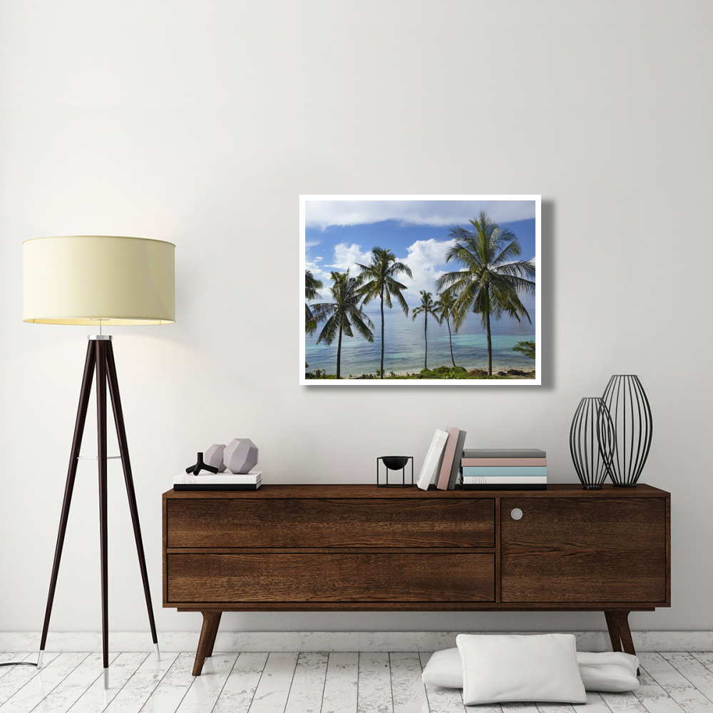 Coconut Palm trees, Bikini Beach, Panglao Island, Philippines-Paper Art-42&quotx32"