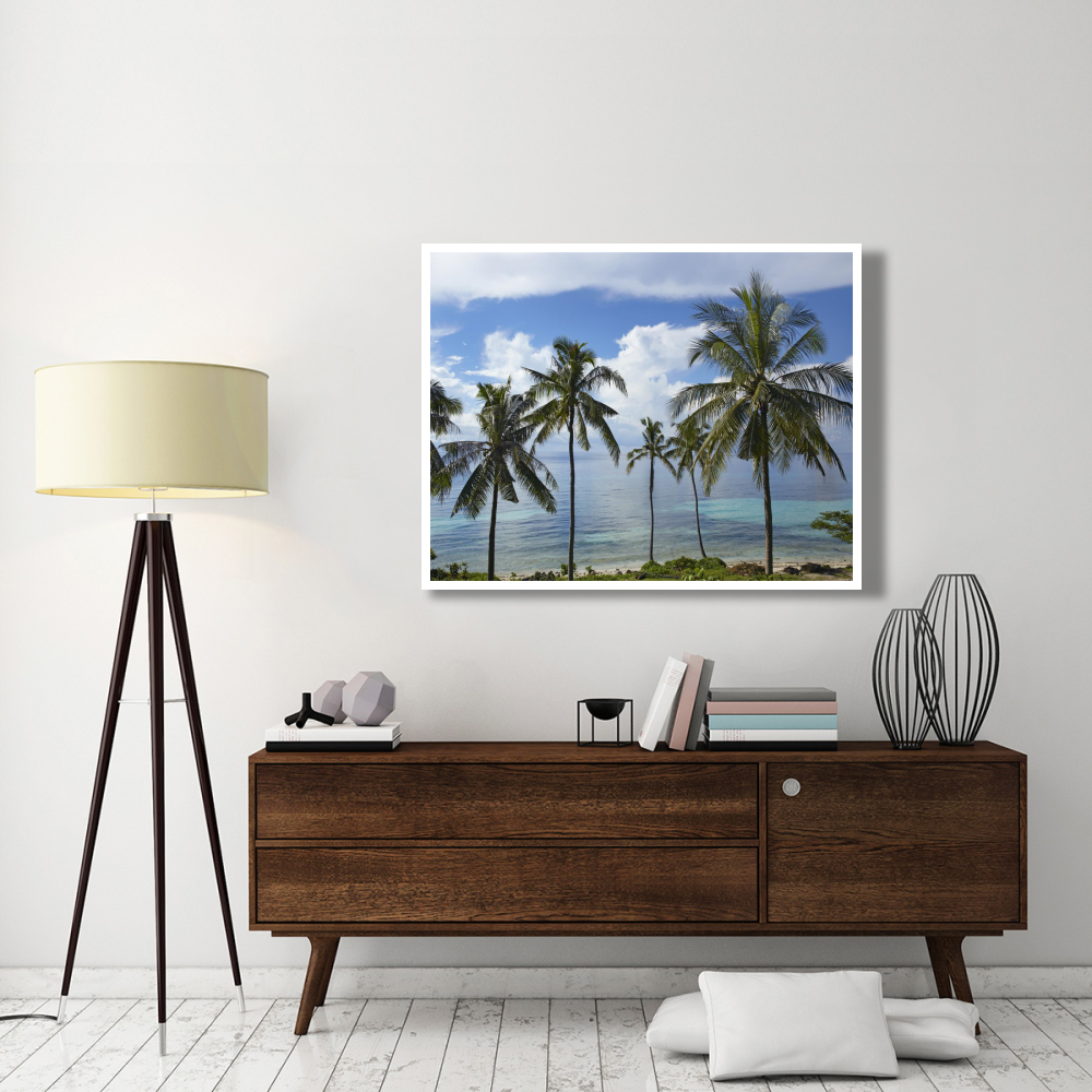 Coconut Palm trees, Bikini Beach, Panglao Island, Philippines-Paper Art-50&quotx38"