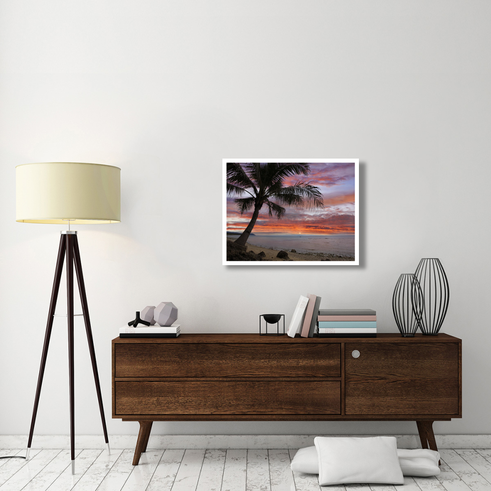 Coconut Palm at sunset near Dimiao, Bohol Island, Philippines-Paper Art-34&quotx26"