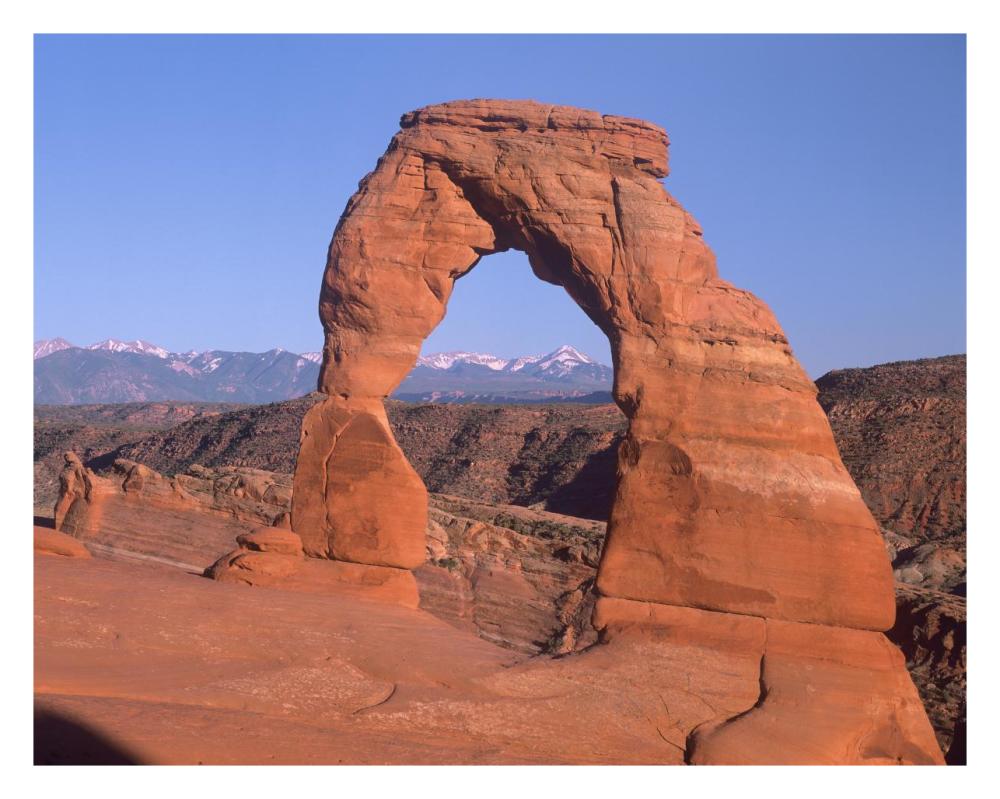 Delicate Arch and La Sal Mountains, Arches National Park, Utah-Paper Art-30"x24"
