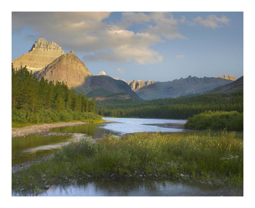 Mount Wilbur at Fishercap Lake, Glacier National Park, Montana-Paper Art-22"x18"