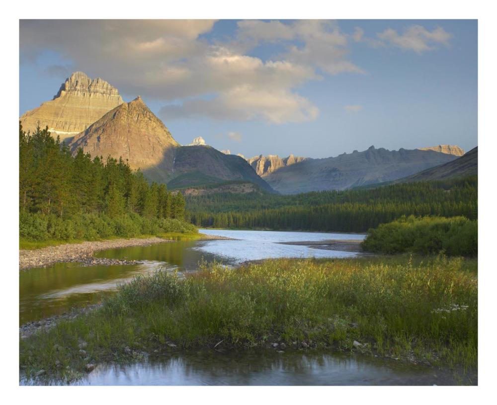 Mount Wilbur at Fishercap Lake, Glacier National Park, Montana-Paper Art-26"x22"