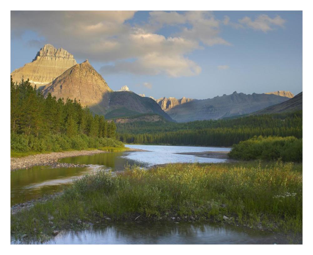 Mount Wilbur at Fishercap Lake, Glacier National Park, Montana-Paper Art-30"x24"
