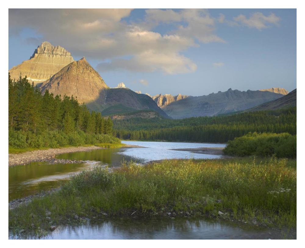 Mount Wilbur at Fishercap Lake, Glacier National Park, Montana-Paper Art-37"x30"