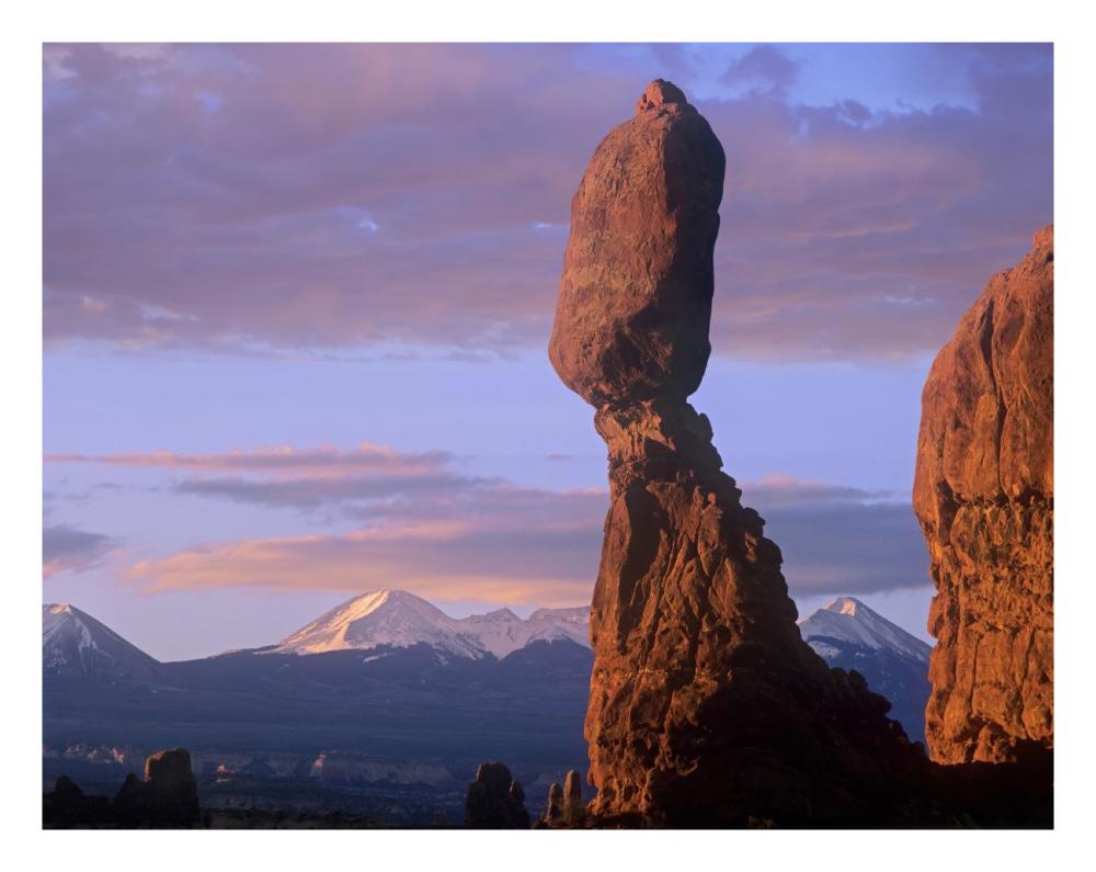 La Sal Mountains and Balanced Rock, Arches National Park, Utah-Paper Art-26"x20"