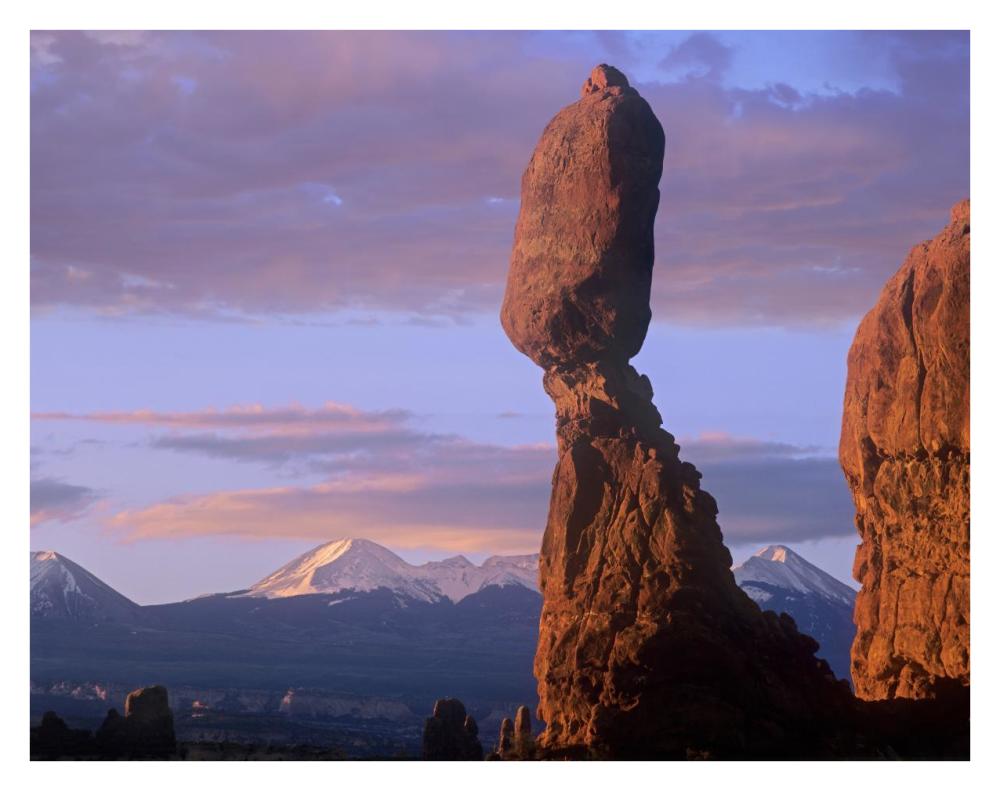 La Sal Mountains and Balanced Rock, Arches National Park, Utah-Paper Art-34"x26"