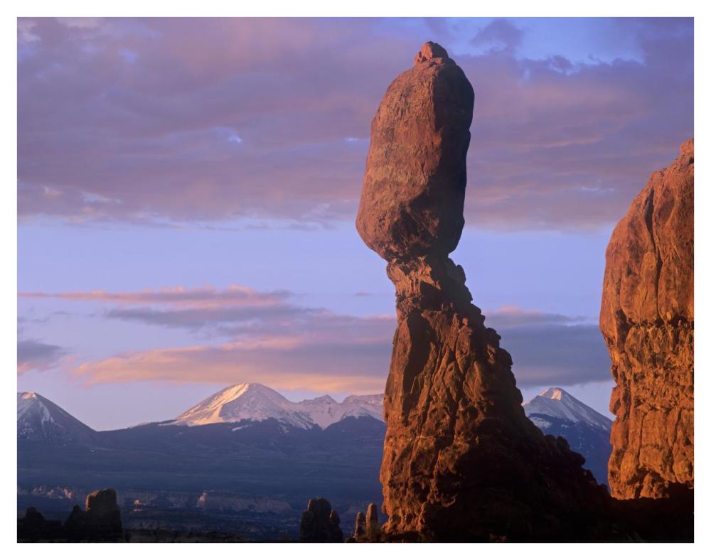 La Sal Mountains and Balanced Rock, Arches National Park, Utah-Paper Art-42"x32"