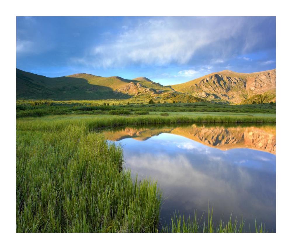 Mount Bierstadt from Guanella Pass reflected in pond, Colorado-Paper Art-18"x15.28"