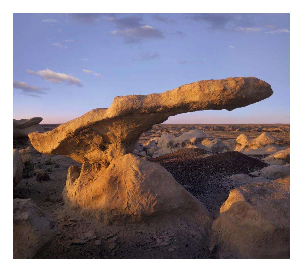 Eroded rock, Bisti Badlands, Bisti Wilderness Area, New Mexico-Paper Art-24"x21.58"