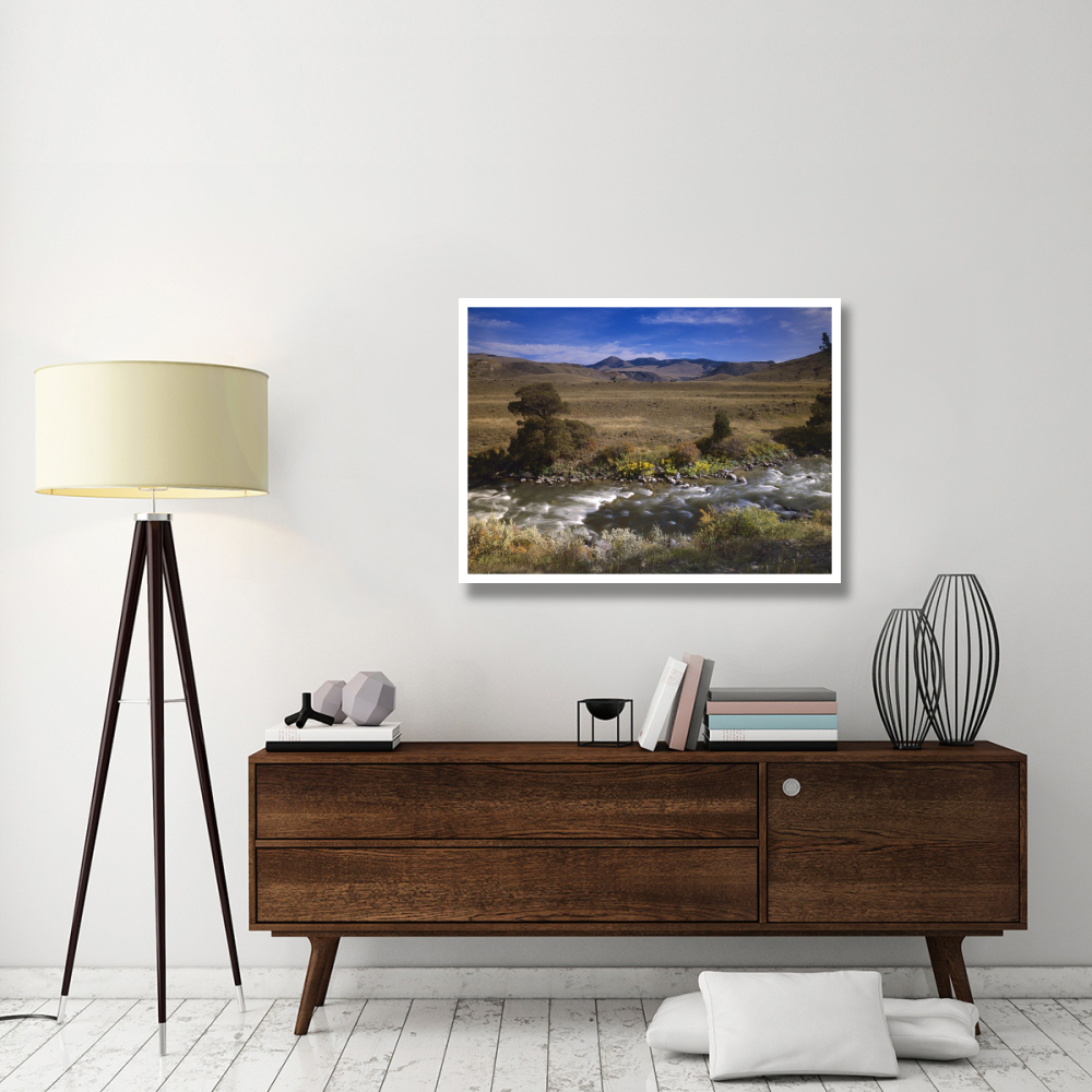 River flowing though meadow, Yellowstone National Park, Wyoming-Paper Art-42&quotx32"