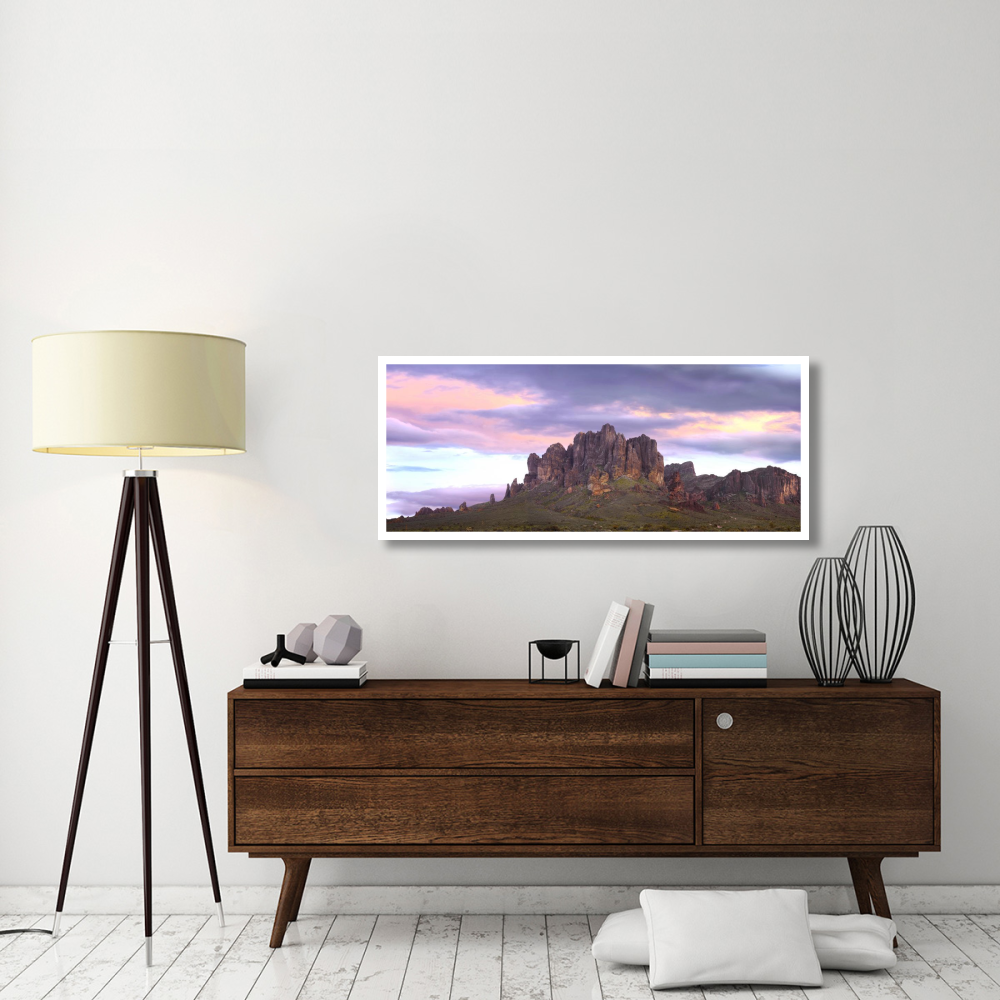 Panoramic view of the Superstition Mountains at sunset, Arizona-Paper Art-52&quotx22"