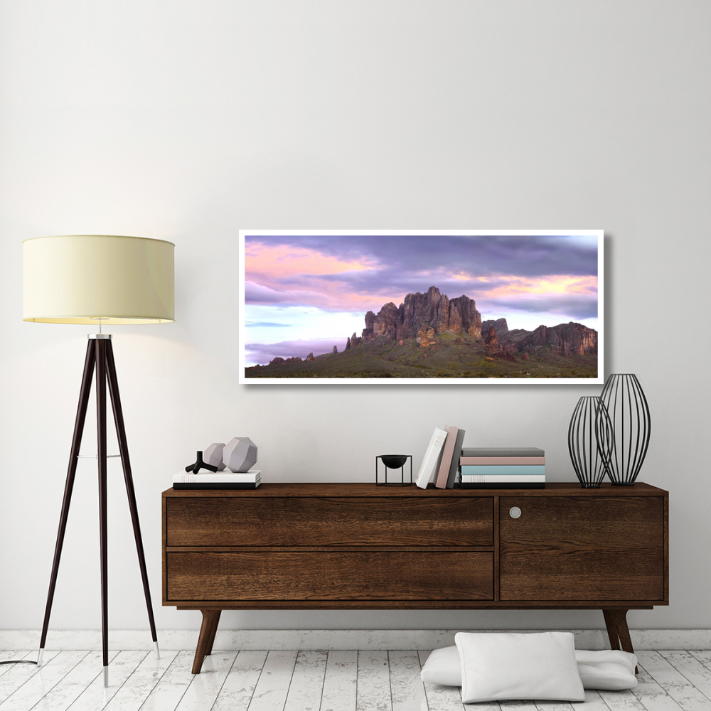 Panoramic view of the Superstition Mountains at sunset, Arizona-Paper Art-62&quotx26"