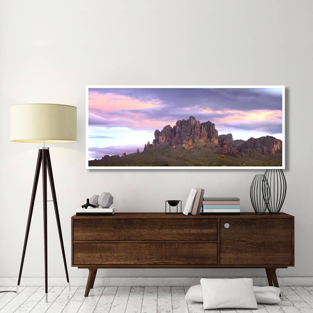 Panoramic view of the Superstition Mountains at sunset, Arizona-Paper Art-77&quotx32"