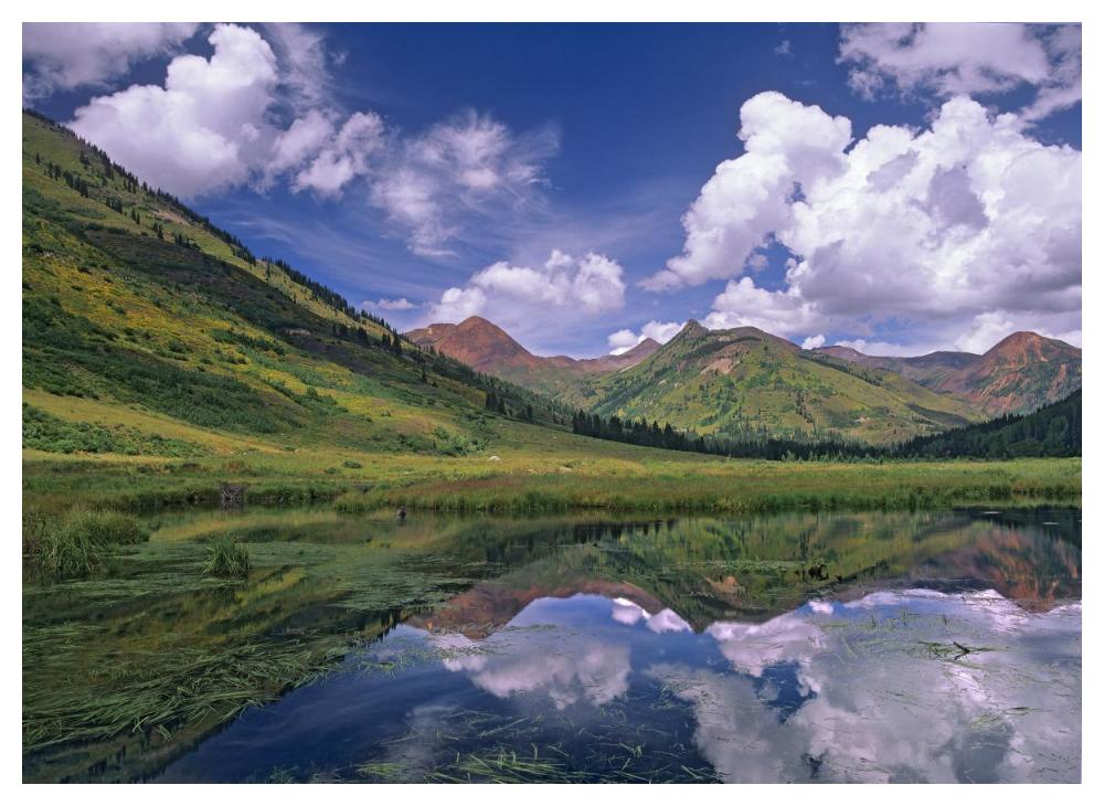 Ruby Range reflected in lake Gunnison National Forest, Colorado-Paper Art-50"x38"