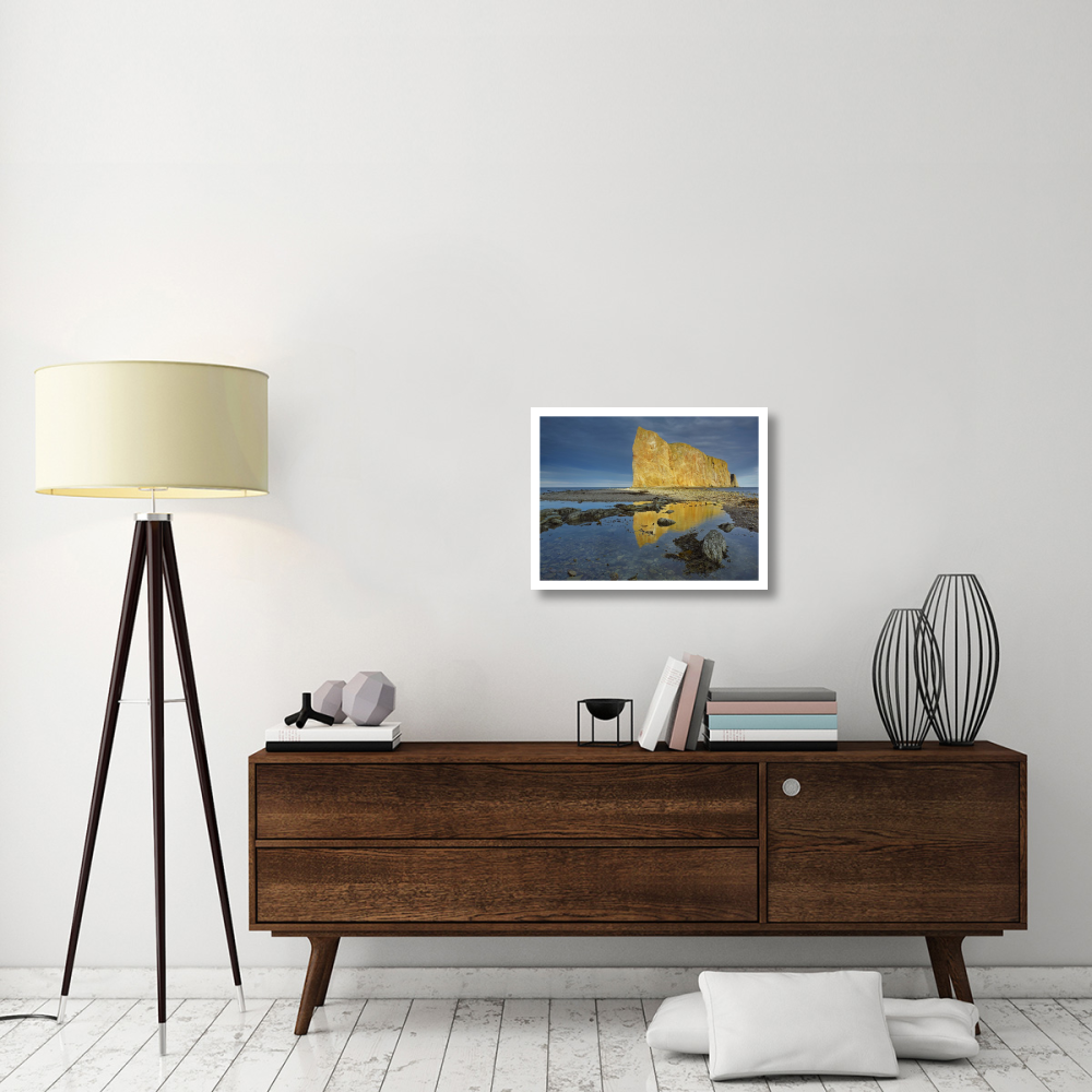 Coastline and Perce Rock, a limestone formation, Quebec, Canada-Paper Art-26&quotx20"