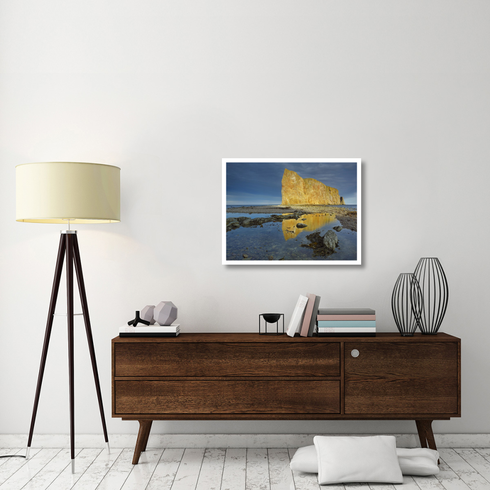 Coastline and Perce Rock, a limestone formation, Quebec, Canada-Paper Art-34&quotx26"