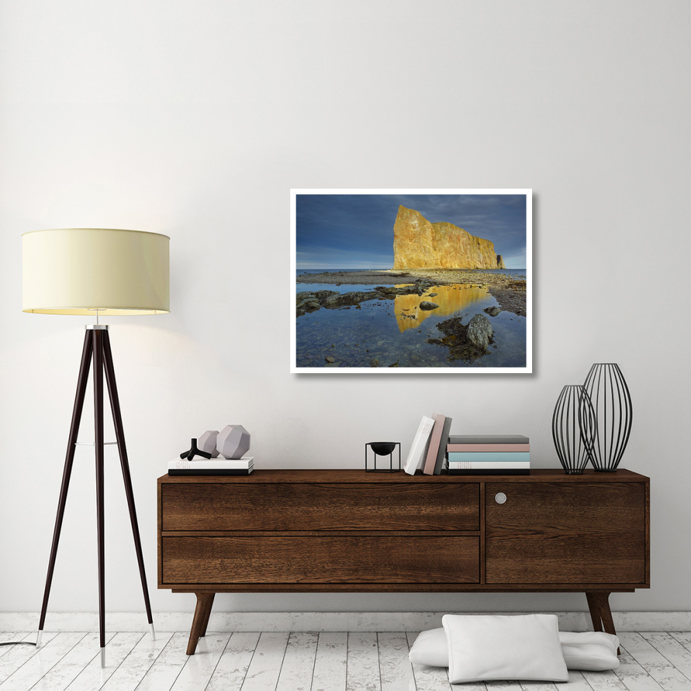 Coastline and Perce Rock, a limestone formation, Quebec, Canada-Paper Art-42&quotx32"