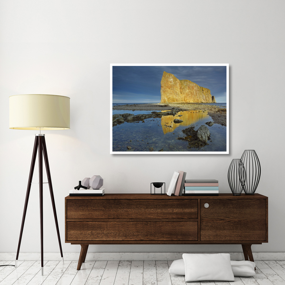Coastline and Perce Rock, a limestone formation, Quebec, Canada-Paper Art-50&quotx38"