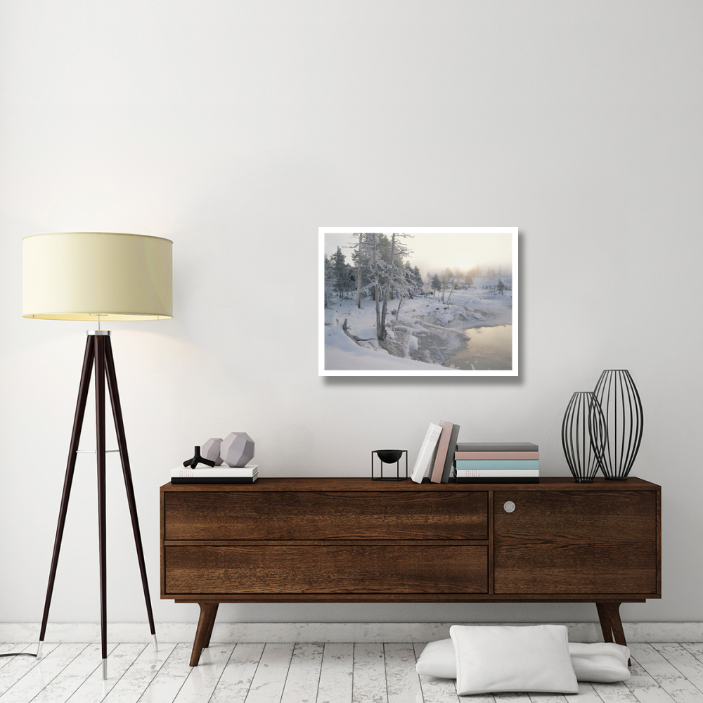 Upper Geyser Basin in winter, Yellowstone National Park, Wyoming-Paper Art-34&quotx26"