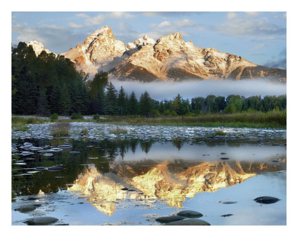 Pond reflecting Grand Tetons, Grand Teton National Park, Wyoming-Paper Art-26"x20"