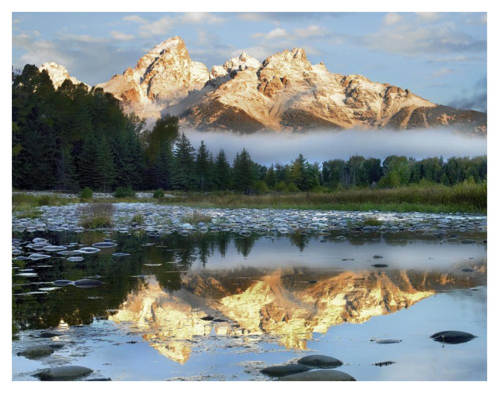 Pond reflecting Grand Tetons, Grand Teton National Park, Wyoming-Paper Art-42"x32"