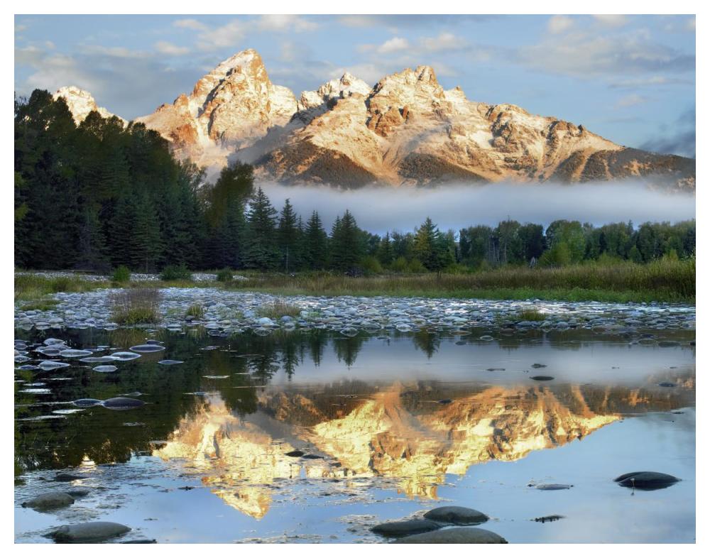 Pond reflecting Grand Tetons, Grand Teton National Park, Wyoming-Paper Art-50"x38"