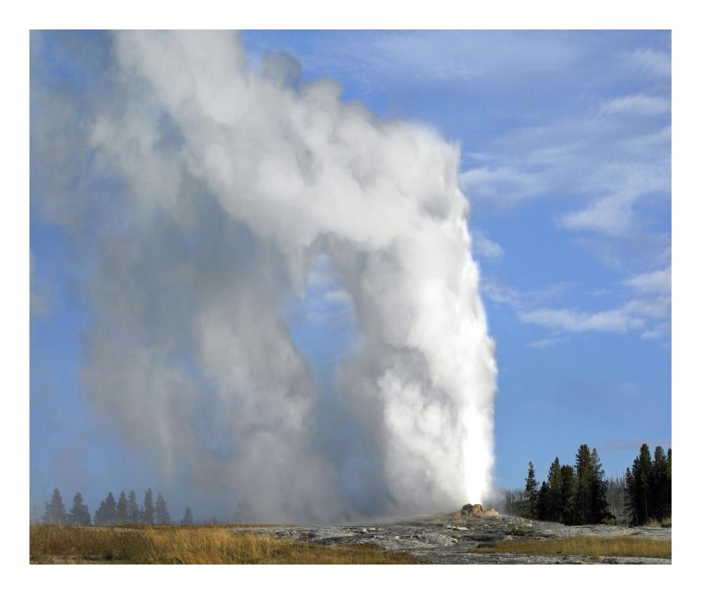 Old Faithful geyser spouting, Yellowstone National Park, Wyoming-Paper Art-24"x20.26"