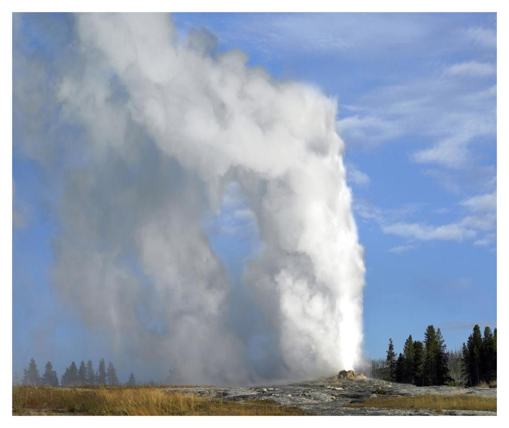 Old Faithful geyser spouting, Yellowstone National Park, Wyoming-Paper Art-42"x35.2"