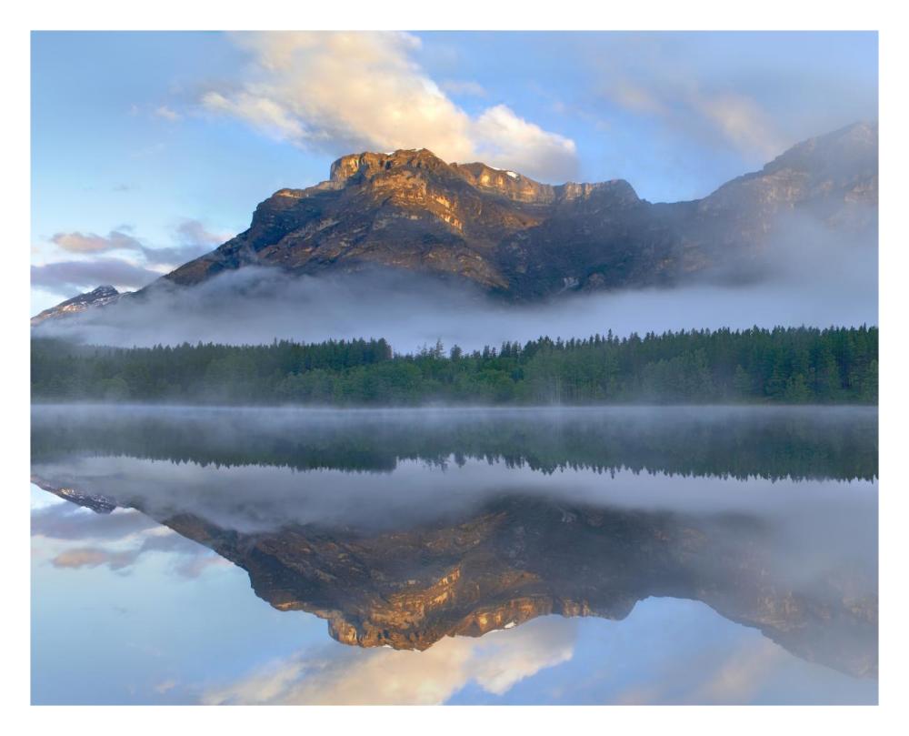Morning light on Mt Kidd as seen from Wedge Pond, Alberta, Canada-Paper Art-30"x24"