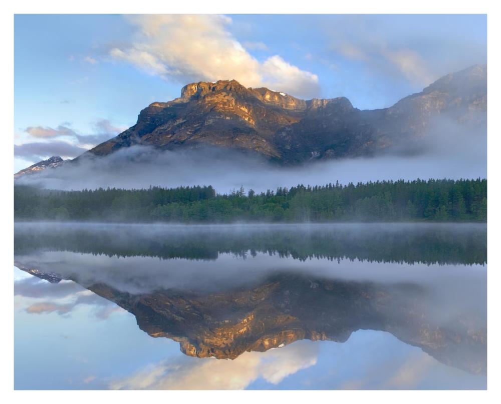 Morning light on Mt Kidd as seen from Wedge Pond, Alberta, Canada-Paper Art-37"x30"