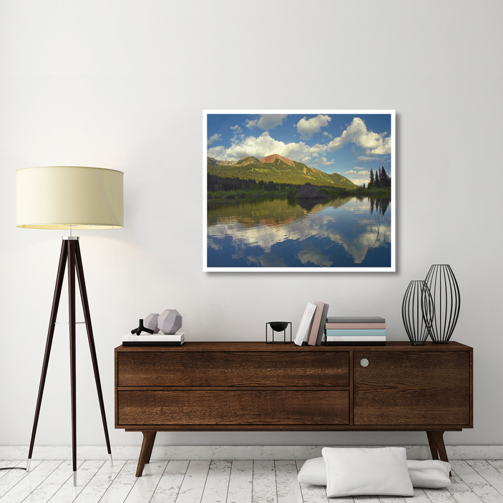 Avery Peak reflected in beaver pond, San Juan Mountains, Colorado-Paper Art-46&quotx38.52"