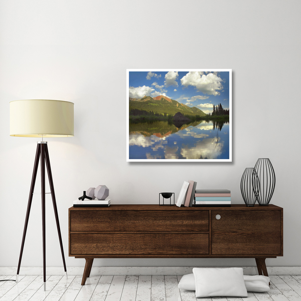 Avery Peak reflected in beaver pond, San Juan Mountains, Colorado-Paper Art-42&quotx37.2"