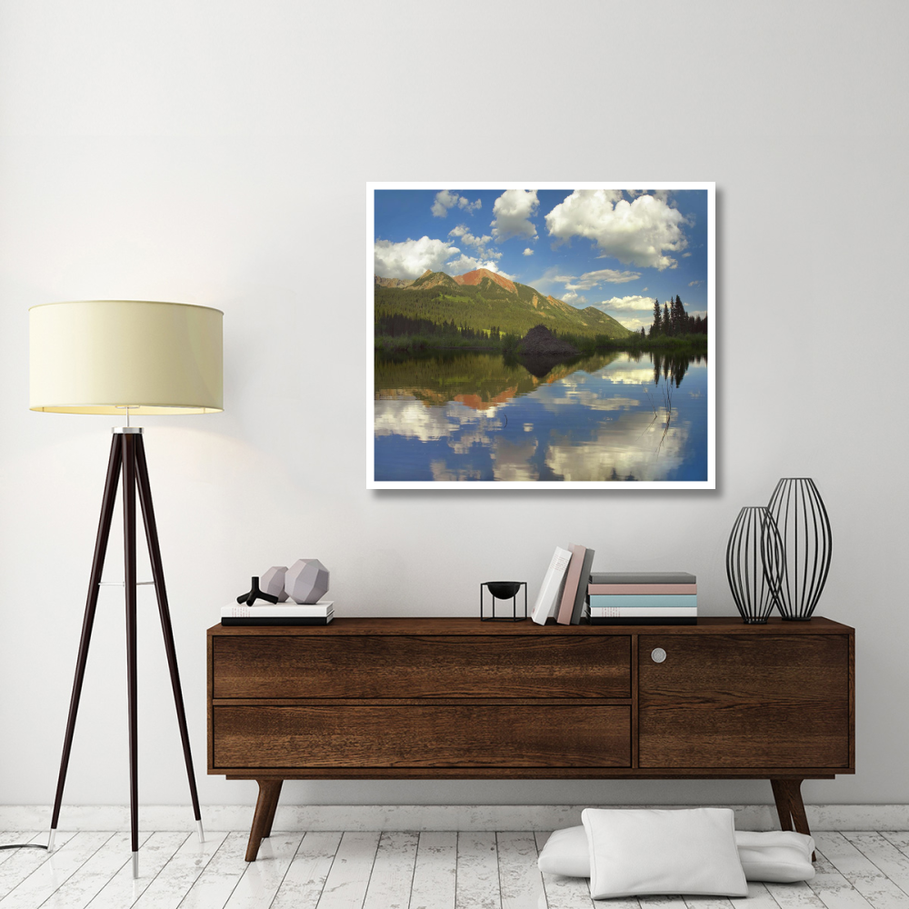 Avery Peak reflected in beaver pond, San Juan Mountains, Colorado-Paper Art-46&quotx40.72"