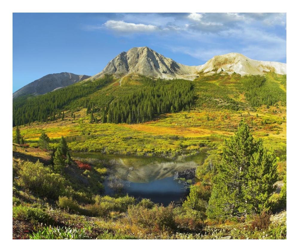 Pond and Green Mountain, Green Mountain National Forest, Colorado-Paper Art-24"x20.26"