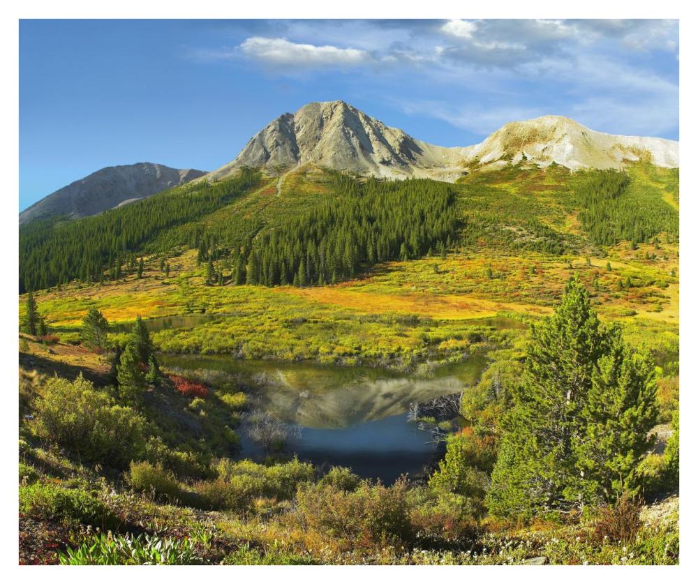 Pond and Green Mountain, Green Mountain National Forest, Colorado-Paper Art-38"x31.88"