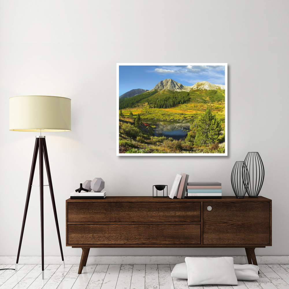 Pond and Green Mountain, Green Mountain National Forest, Colorado-Paper Art-46&quotx38.52"