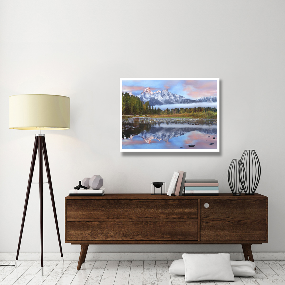 Grand Tetons reflected in lake, Grand Teton National Park, Wyoming-Paper Art-42&quotx32"