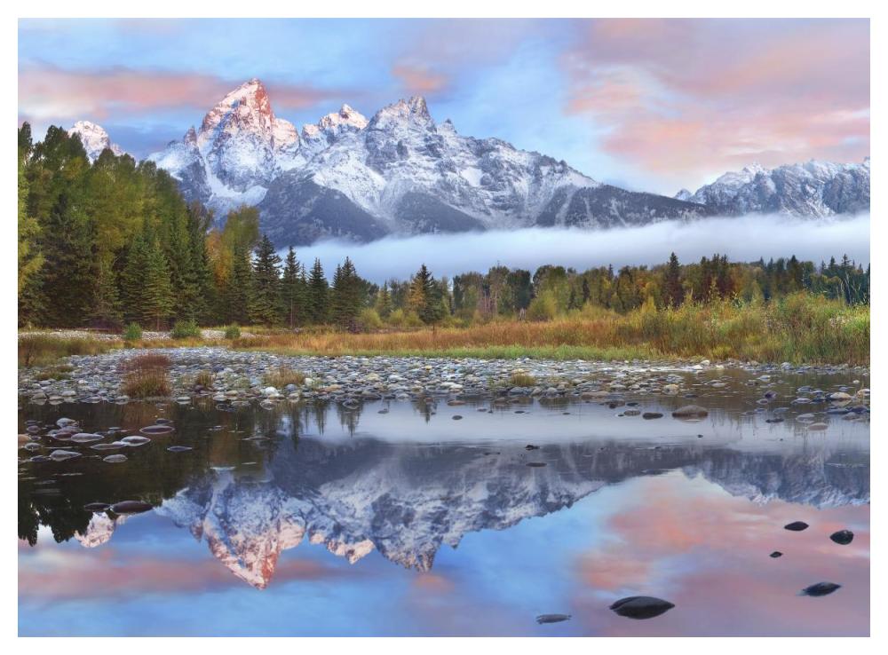 Grand Tetons reflected in lake, Grand Teton National Park, Wyoming-Paper Art-50"x38"