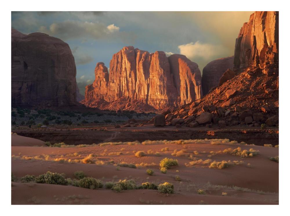 Camel Butte rising from the desert floor, Monument Valley, Arizona-Paper Art-26"x20"