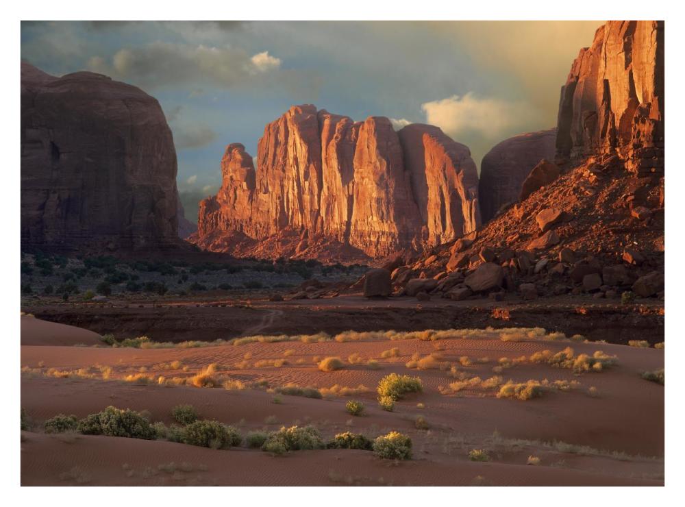 Camel Butte rising from the desert floor, Monument Valley, Arizona-Paper Art-34"x26"
