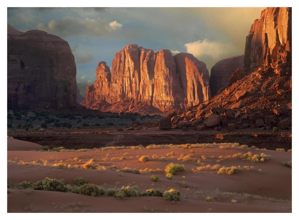 Camel Butte rising from the desert floor, Monument Valley, Arizona-Paper Art-42"x32"