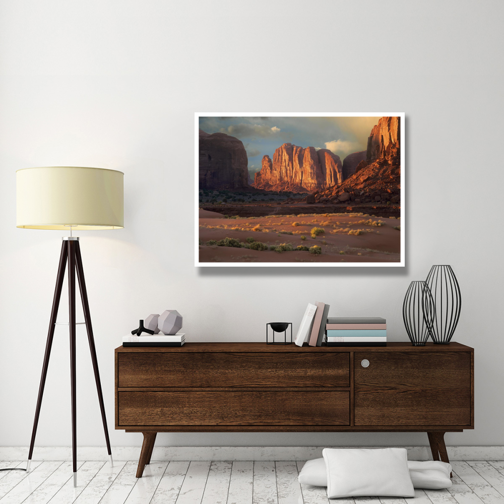 Camel Butte rising from the desert floor, Monument Valley, Arizona-Paper Art-50&quotx38"
